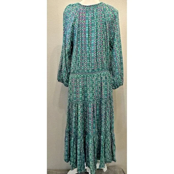 Matilda Jane Age of Aquarius Green Cottage Core Tiered Peasant Dress Size XL - Picture 6 of 11